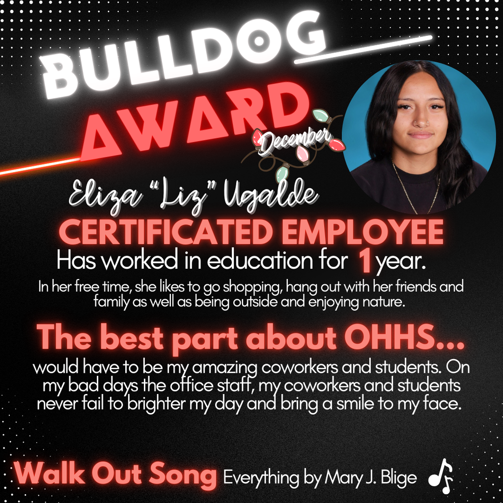 Eliza Ugalde Bulldog Award December 2025
