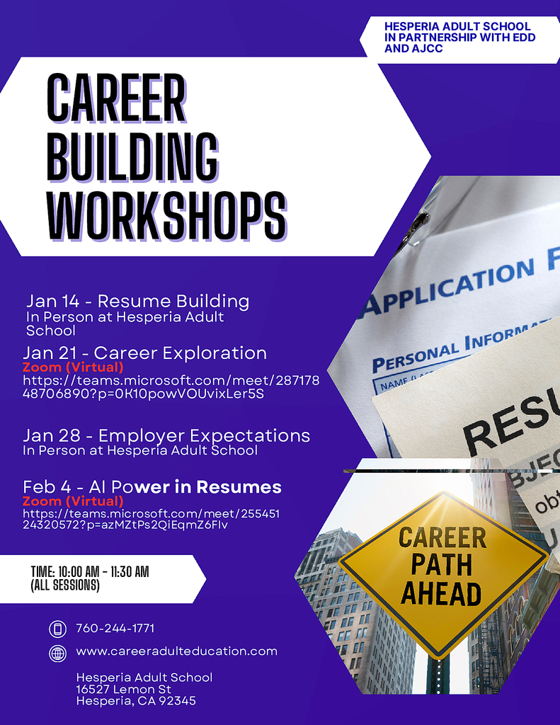 Career Building Workshop flyer