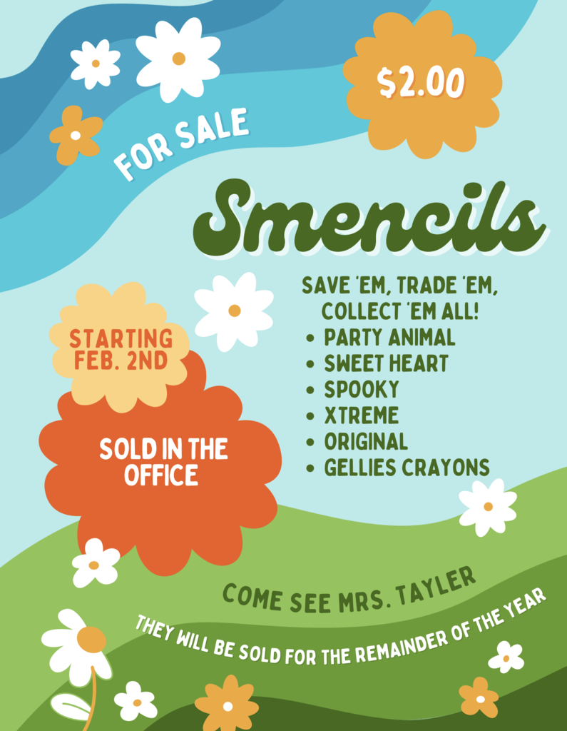 ✨ Smencils for Sale! ✨ Smencils will be available for purchase in the office, before and after school, and during student recesses.