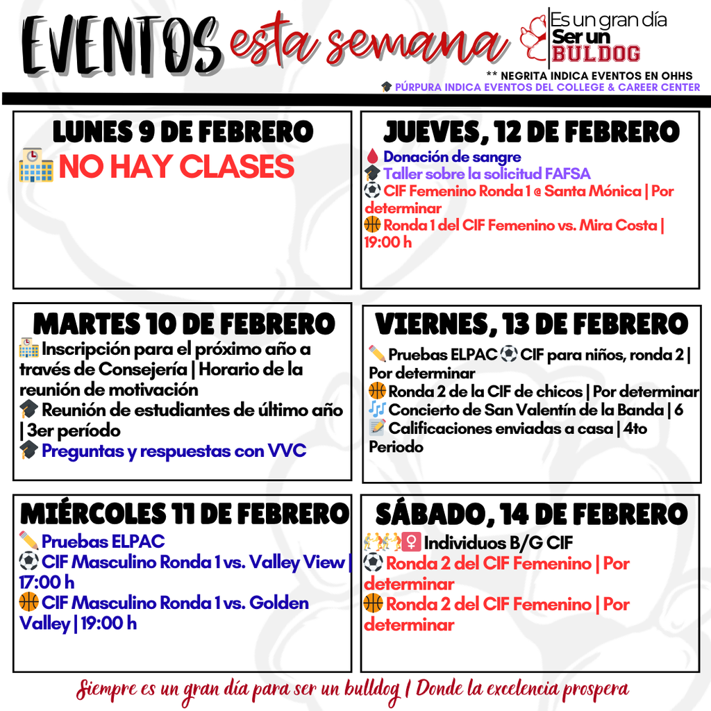 2.9 to 2.15 Events of the Week 6