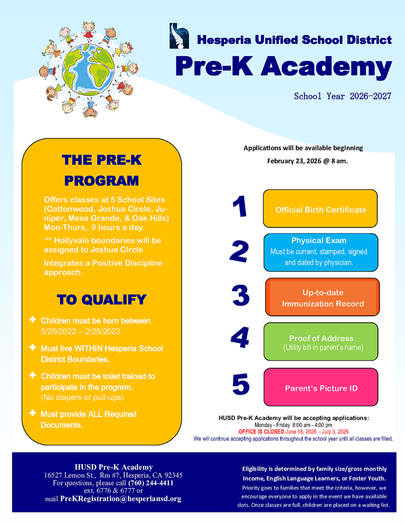 Pre-K Academy flyer