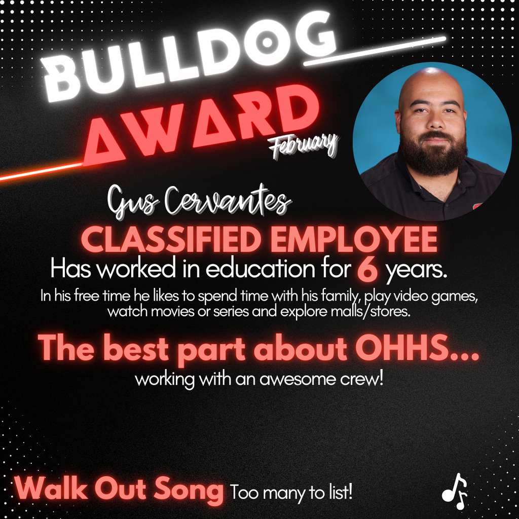 Gus Cervantes - Feb Bulldog Award