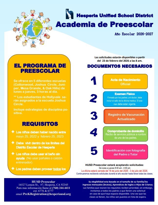 HUSD Pre-K Spanish