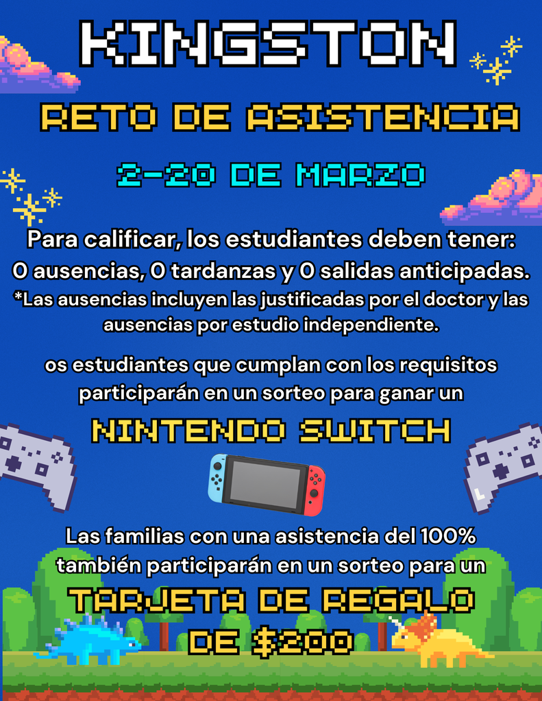 Kingston Attendance Challenge Spanish flyer