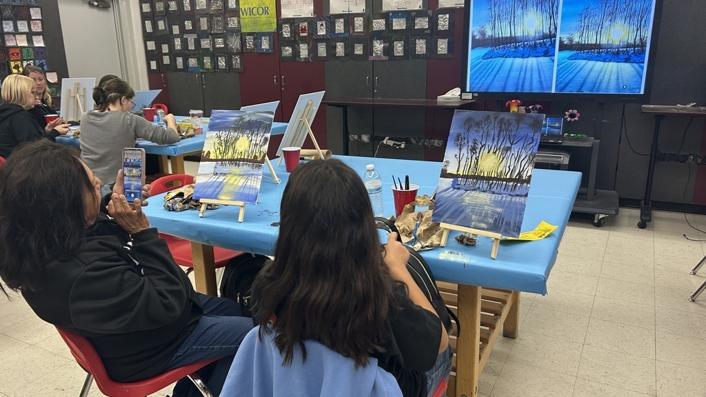 PBIS art event with students, staff, and guardians