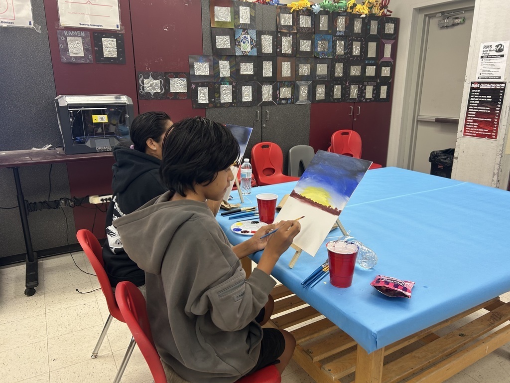 PBIS art event with students, staff, and guardians