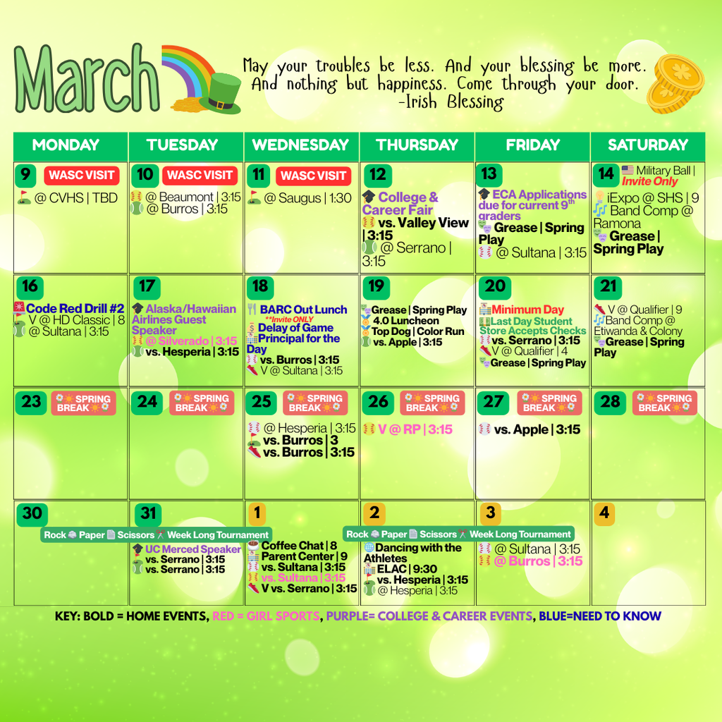 March Events Remaining