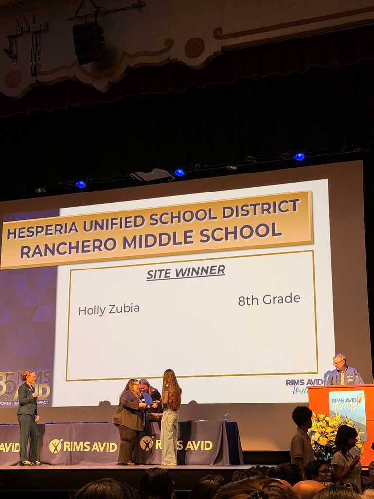 Student receiving an award