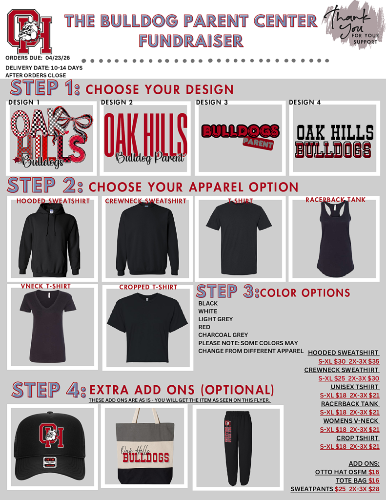 Parent Center Apparel flyer