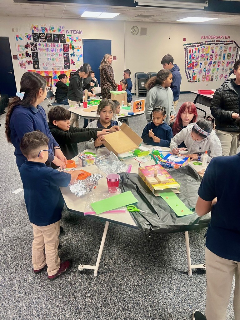 Students building leprechaun traps