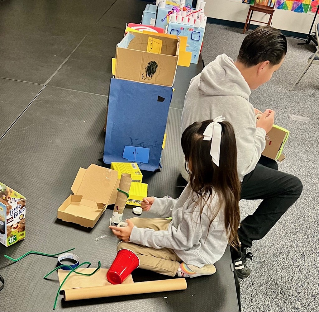 Students building leprechaun traps