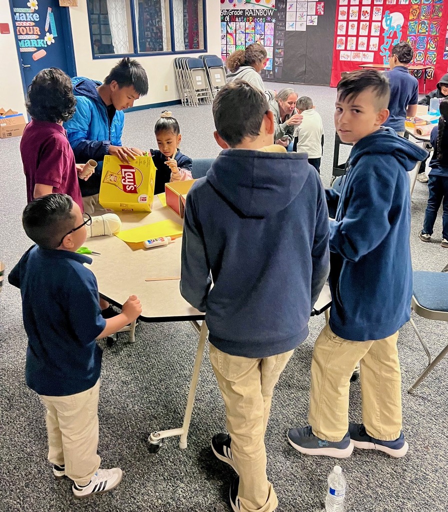 Students building leprechaun traps