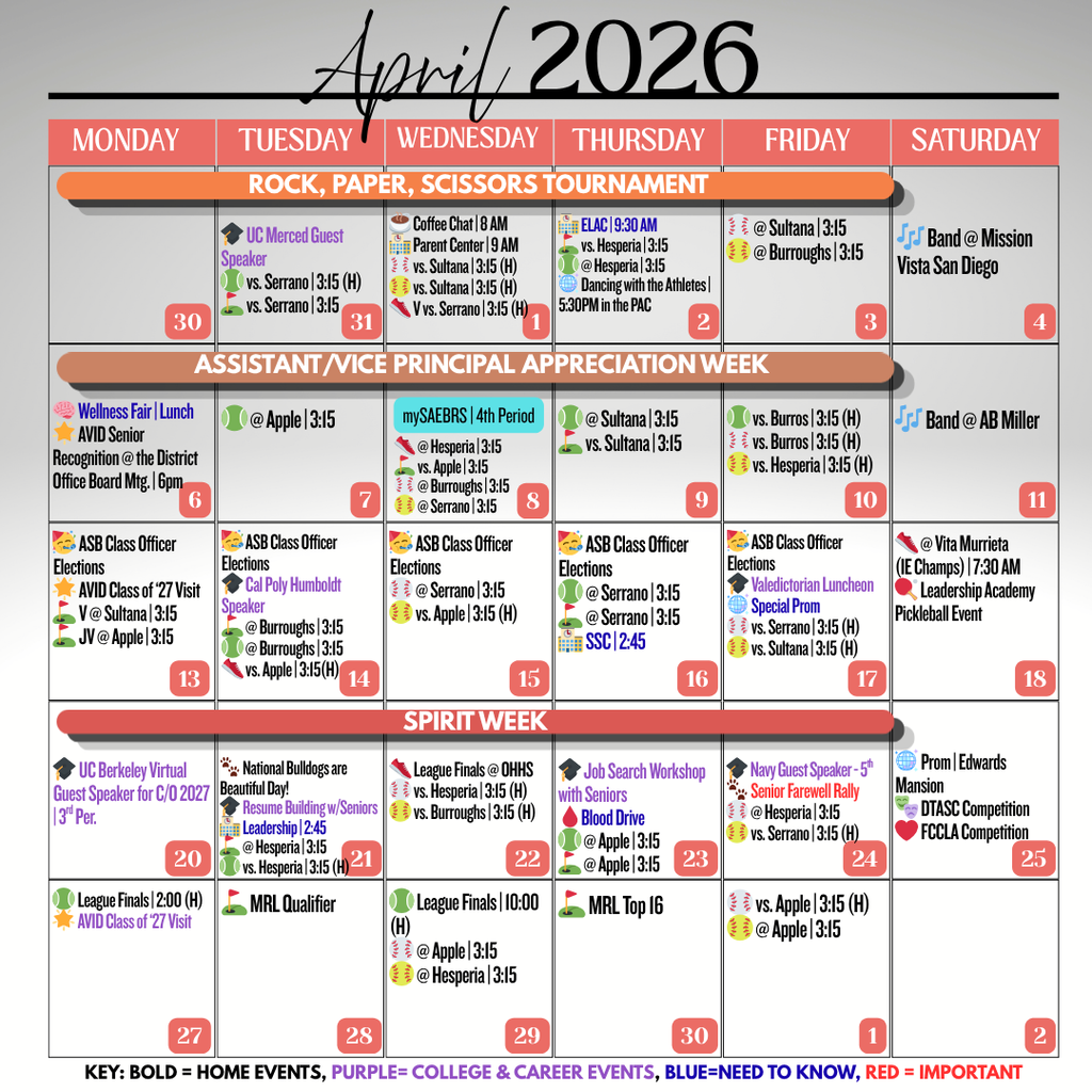 Events of the Week 2 3/30 to 4/5