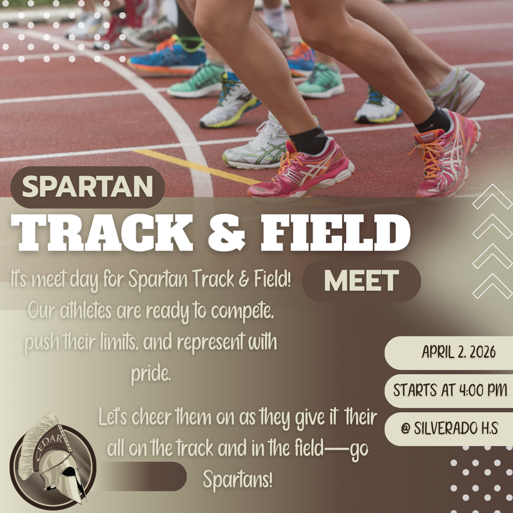 It’s meet day for Spartan Track & Field! 🏃‍♀️🏃‍♂️💨 Our athletes are ready to compete, push their limits, and represent with pride. Let’s cheer them on as they give it their all on the track and in the field—go Spartans!