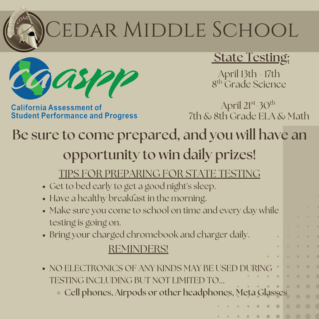 State testing is starting soon