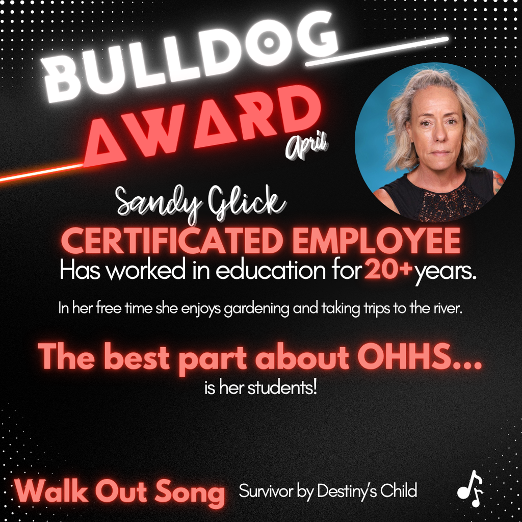 Sandy Glick Bulldog Award April 2026
