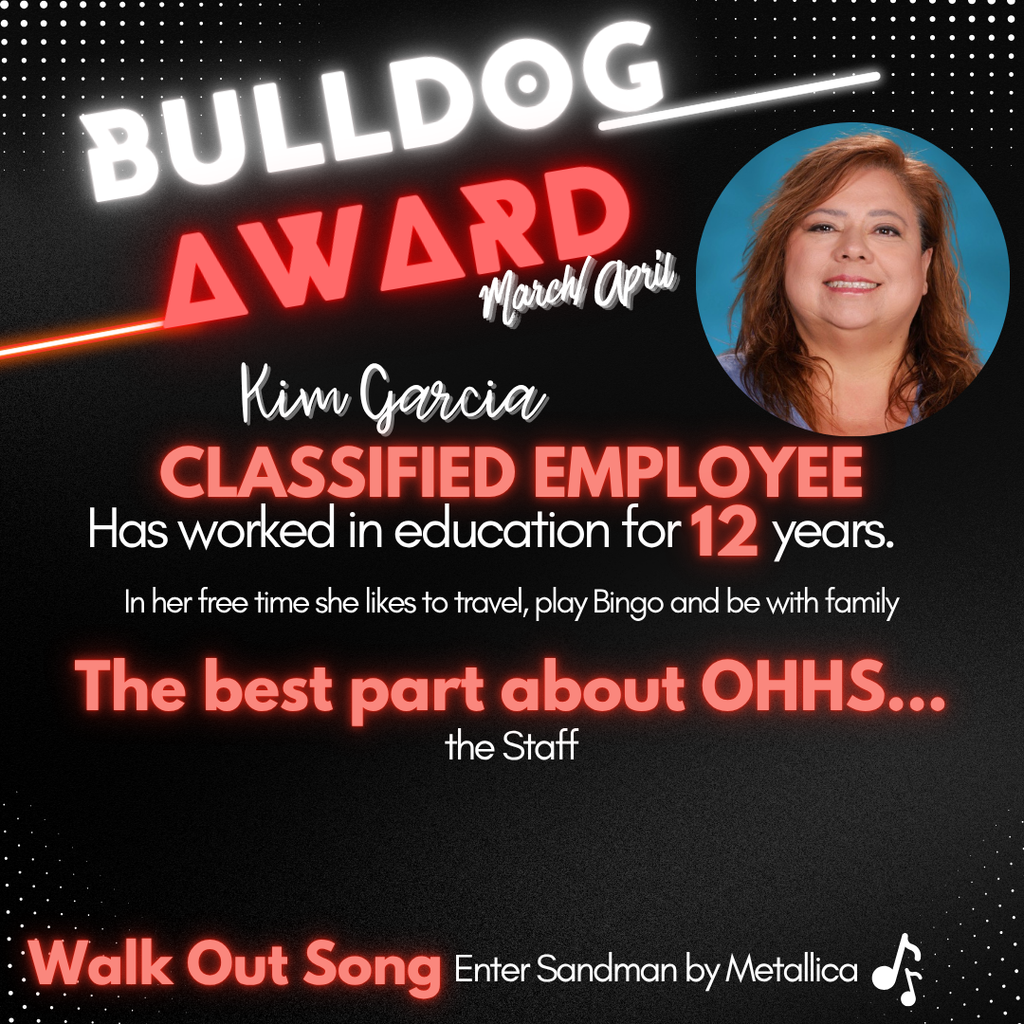 Kim Garcia Bulldog Award March/April 2026