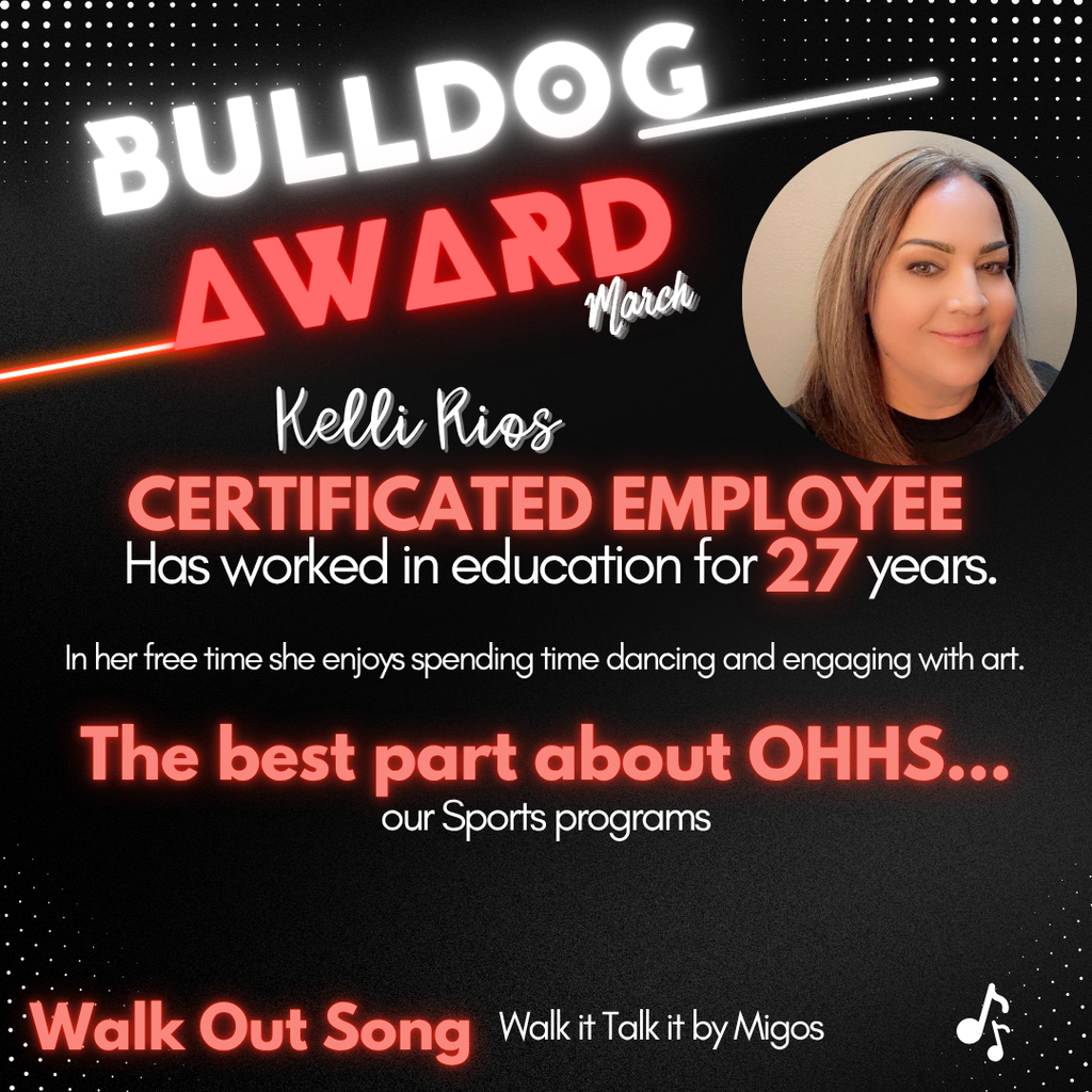 Kelli Rios Bulldog Award March 2026