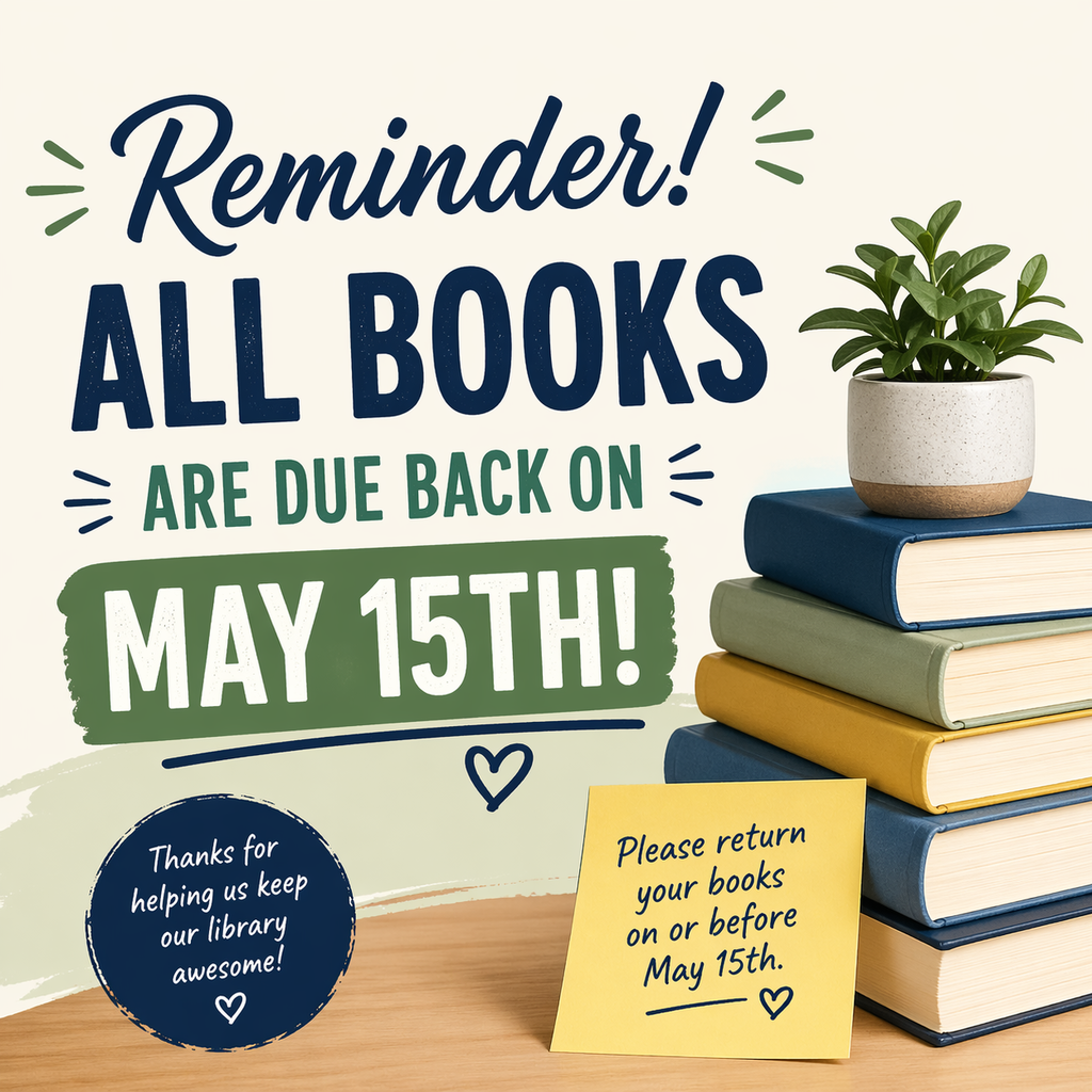 📚 **Library Reality Check, Spartans!** 📚  All library books are due by May 15… yes, even the ones hiding **under your bed, in closets, or anywhere else they’ve been hiding out  Starting the following week, fees will be added to student accounts for any missing books, and trust us—those books aren’t worth the charges!   Do your future self a favor and turn them in on time! 