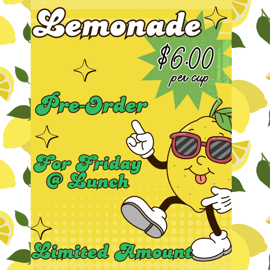 🍋Lemonade Day is Coming!🍋  Get ready for a refreshing treat this Friday! Students, be sure to preorder with Ms. Shelly in the library to secure your sweet sip 🍹Staff, don’t miss out—place your order using the form in our Week at a Glance!  It’s the perfect way to add a little zest to your day—grab yours before it’s gone! 🍋  #LemonadeDay #SweetTreats #SpartanFun #RefreshYourDay