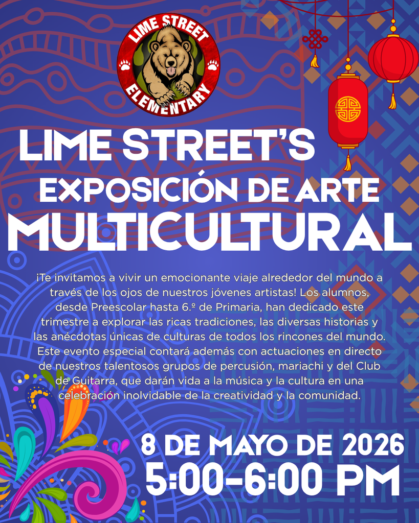 Exposición de arte multicultural; 8 de mayo de 2026, de 5:00-6:00 pm