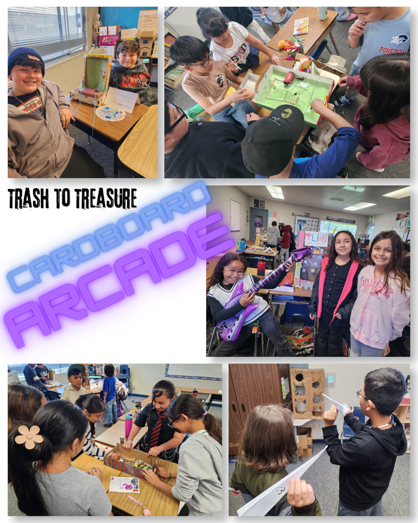 Photo collage of Llacuna's Cardboard Arcade