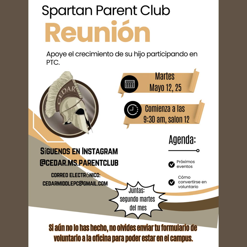 Spartan Parent Club Meeting 