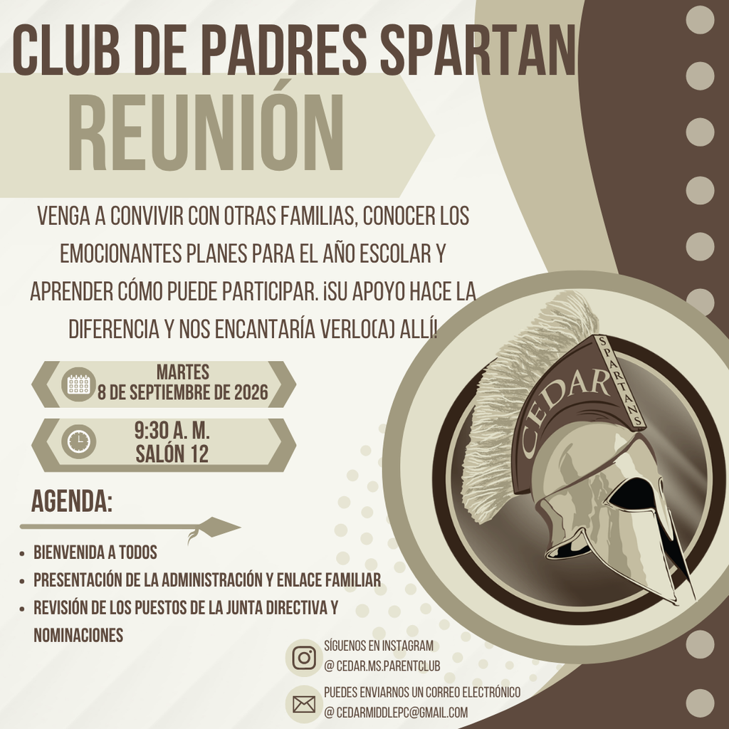 Reunión del Club de Padres Spartan