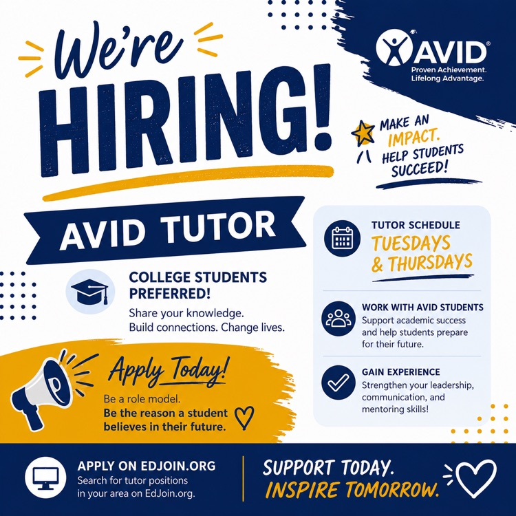 hiring AVID tutor