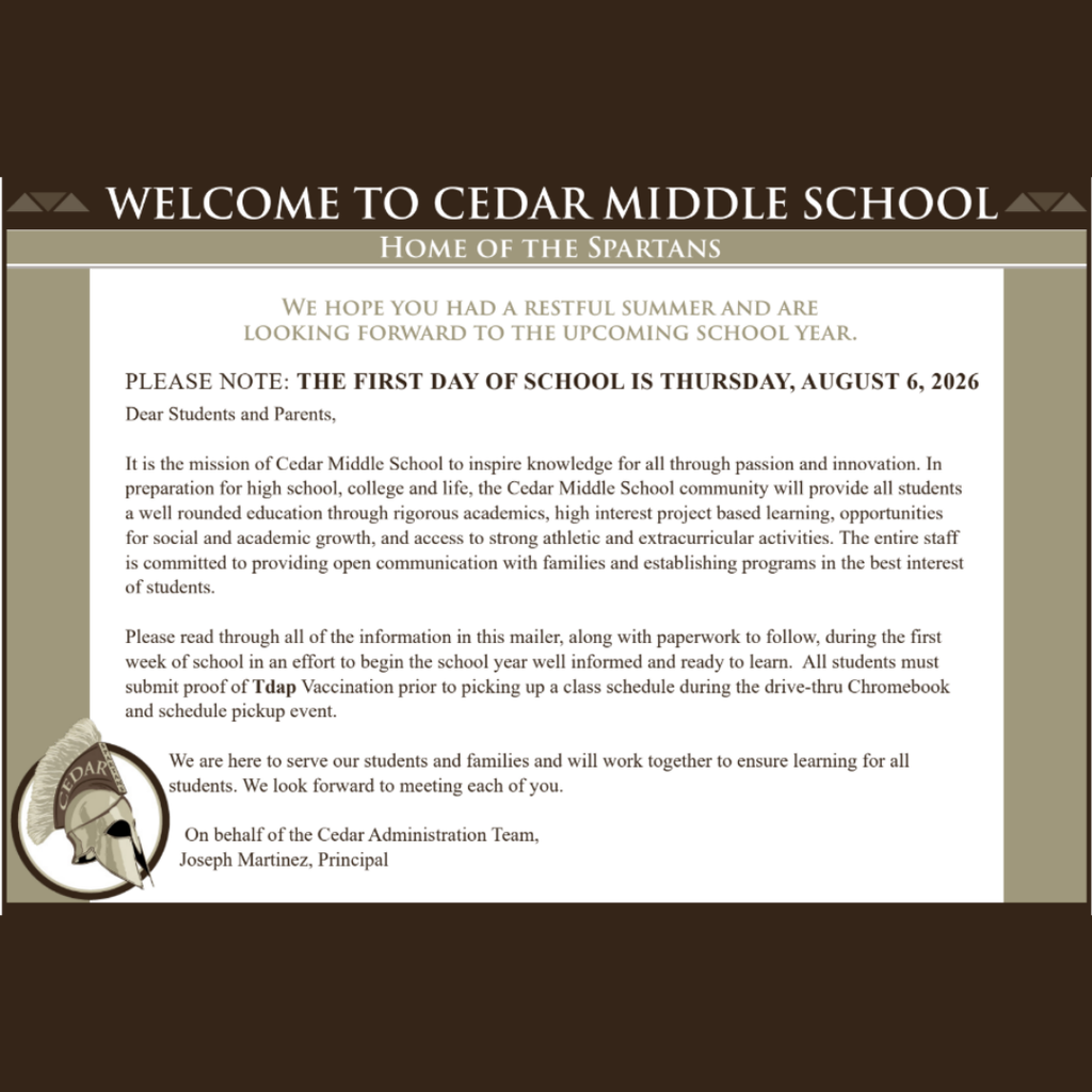 📬 Important Information for Our Spartan Families! Be sure to check your mailbox for important back-to-school information that will be arriving soon! These mailings include important dates, reminders, and information to help your family prepare for a successful start to the new school year. To stay up to date on the latest school news, upcoming events, reminders, and announcements, be sure to follow us on Facebook and Instagram. Our social media pages are the best way to stay informed and connected throughout the school year. We look forward to welcoming our Spartan families back soon and can't wait for an amazing school year!