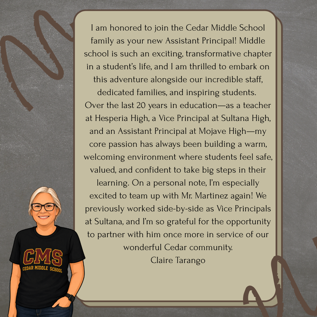 A Message from Our Administration  Our administration is excited to welcome all of our students and families to a new school year! Be sure to take a moment to read the welcome letters from our administrative team to learn about their vision for the year, important information, and the exciting opportunities ahead. We look forward to partnering with you to make this a successful and memorable school year. Go Spartans! 
