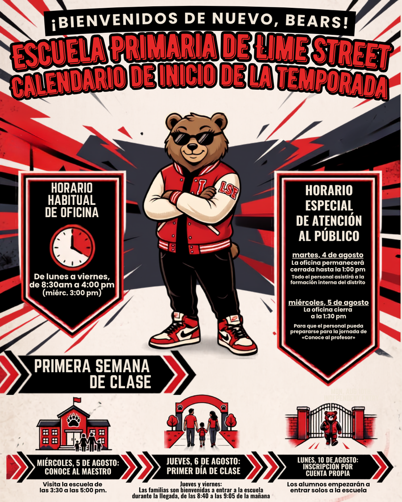 Lime Street Elementary Kickoff Schedule!¡ Escuela primaria de Lime Street calendario de inicio de la temporada!