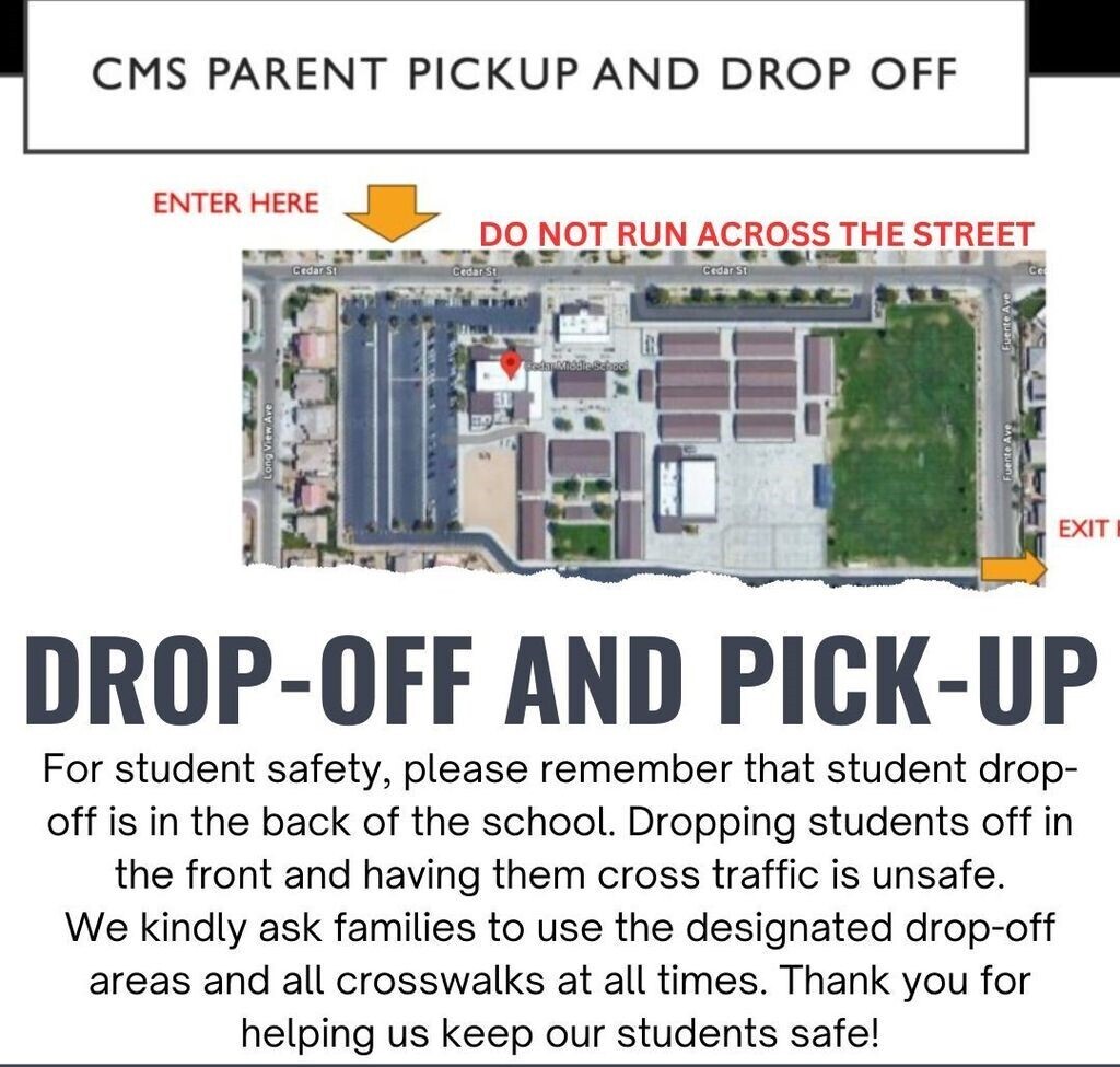 🚗Student Safety Reminder🚗 The safety of our Spartans is our top priority! Please remember that student drop-off is located in the back of the school. Dropping students off in the front of the school and having them cross through traffic creates an unsafe situation. We kindly ask all families to use the designated drop-off and pick-up areas and encourage students to use the marked crosswalks at all times. Thank you for doing your part to help keep our students safe each and every day. We appreciate your partnership and support!