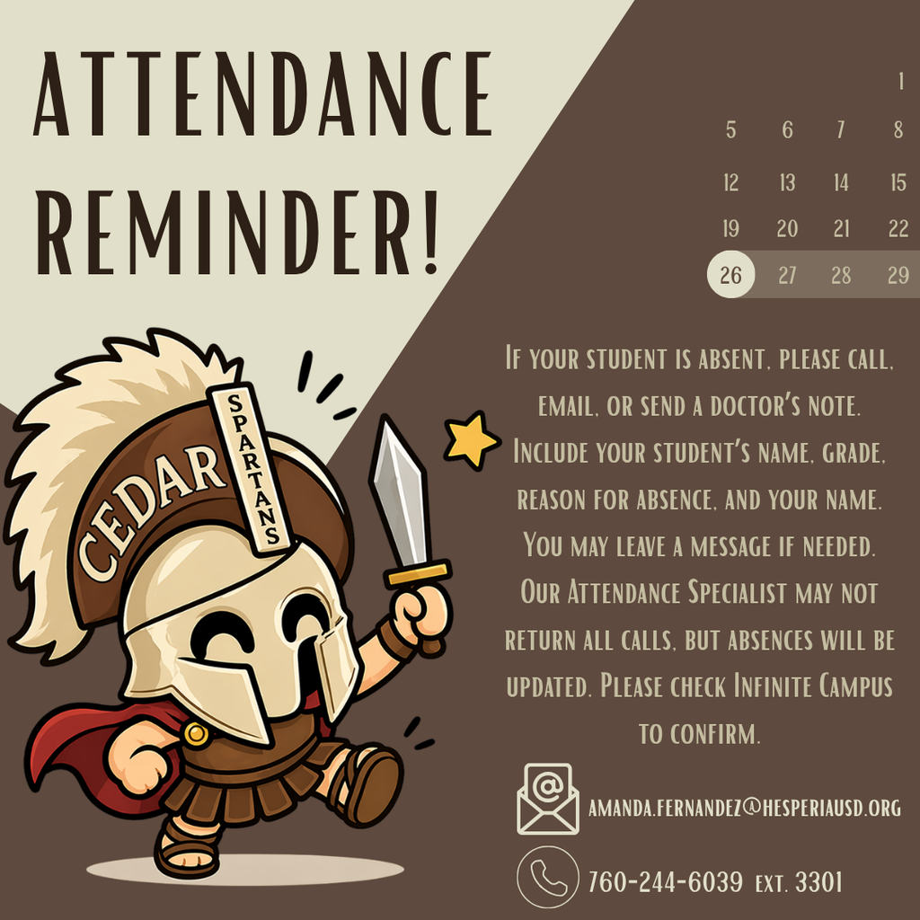 If your child has been absent, please remember to excuse their absence at your earliest convenience. Timely communication helps us maintain accurate attendance records and ensures your student's absences are properly documented. Thank you for your partnership and support!
