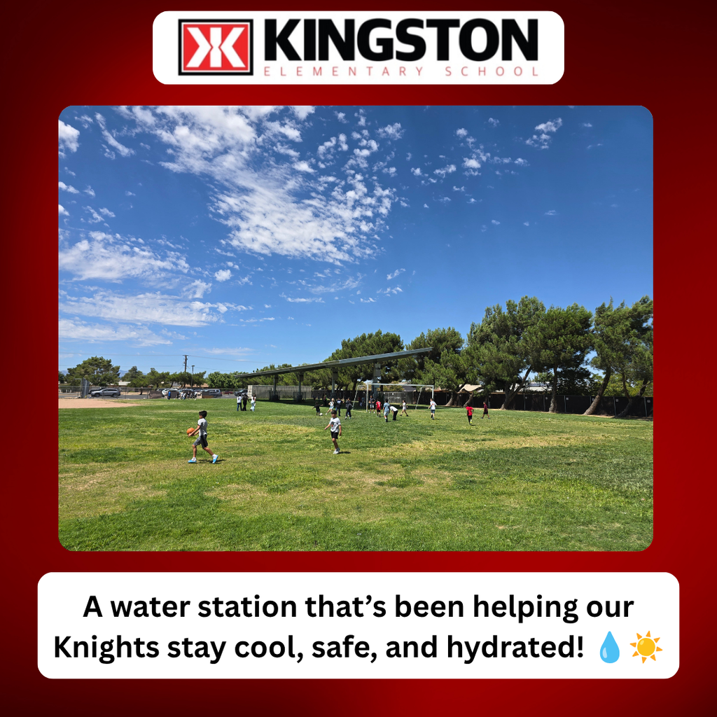 A water station that's been helping our Knights stay cool and hydrated