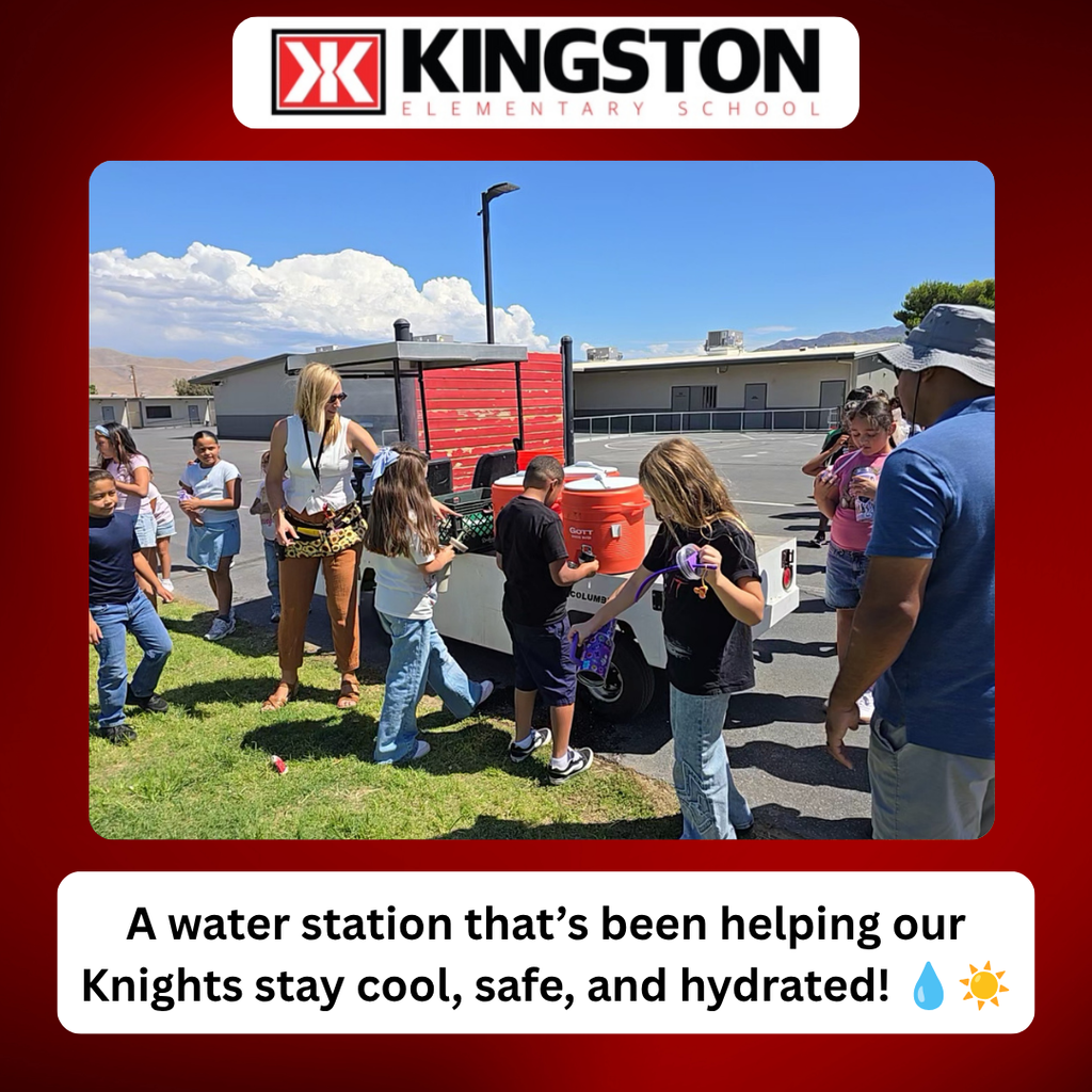 A water station that's been helping our Knights stay cool and hydrated