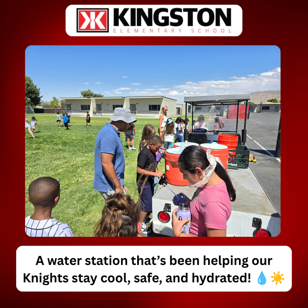 A water station that's been helping our Knights stay cool and hydrated