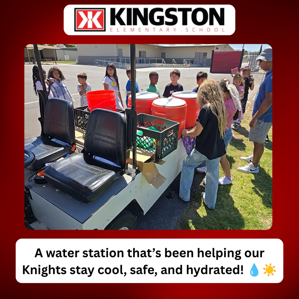 A water station that's been helping our Knights stay cool and hydrated