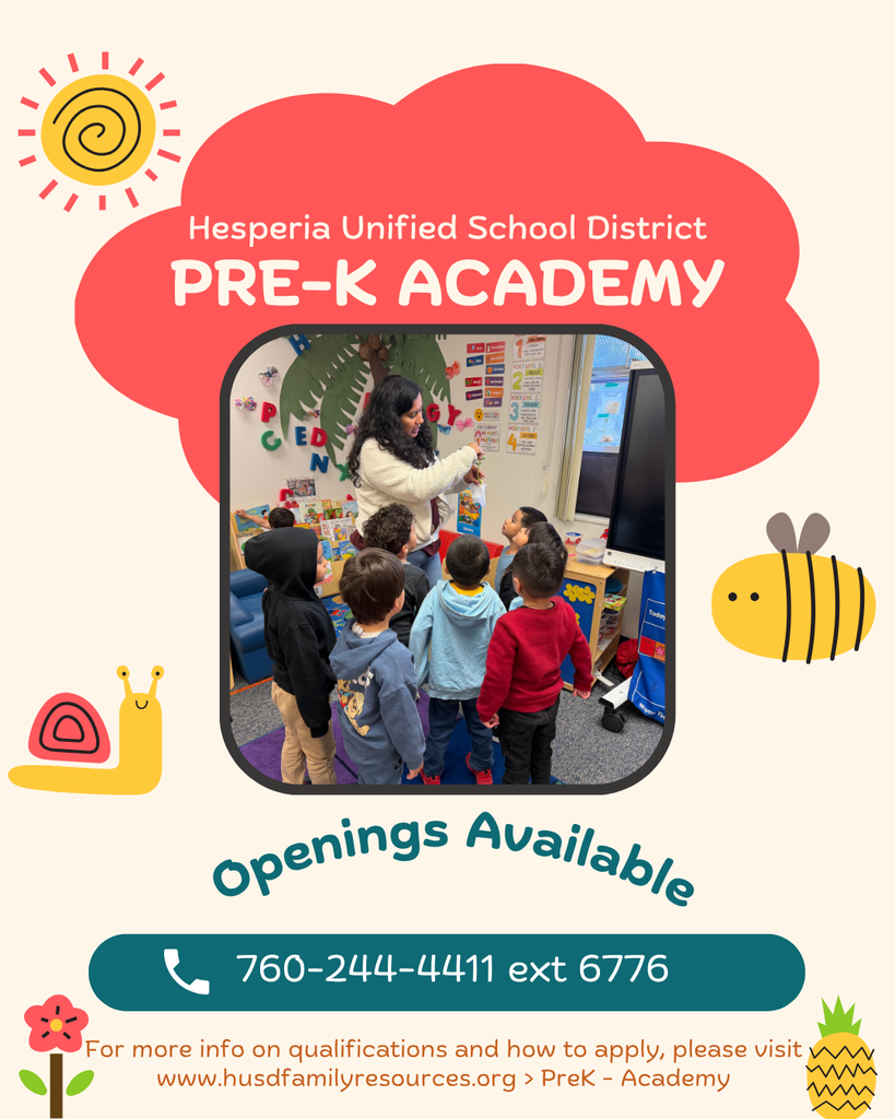 HUSD Pre-K Academy Openings