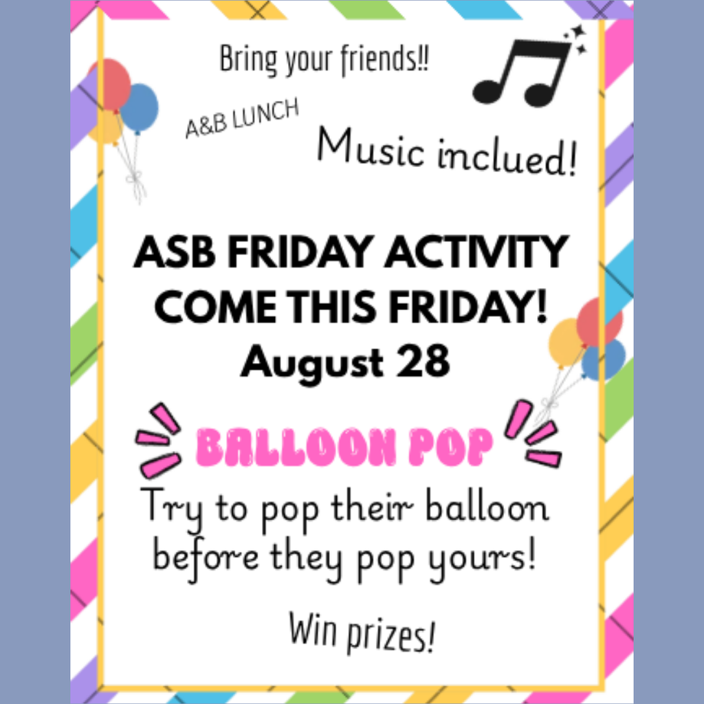 SPARTANS, ARE YOU READY?! ASB is hosting a FUN EVENT TOMORROW — Friday, 8/28! Come out during both lunches to participate, cheer on your friends, and enjoy all the fun! Bring your Spartan spirit! Come watch! Get involved! You won’t want to miss it! See you tomorrow, Spartans!
