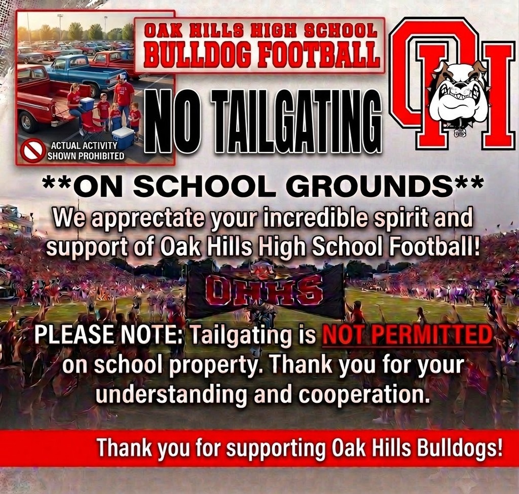 🐾 BULLDOG FOOTBALL FANS & FAMILIES 🏈
We truly appreciate your incredible support of Bulldog Football! Thank you for coming out, bringing your families, and cheering on our team. Your energy and support mean so much to our athletes and coaches!
We do want to kindly remind everyone that TAILGATING IS NOT PERMITTED ON SCHOOL GROUNDS.
This helps us maintain a safe environment and minimize liability for our school.
We greatly appreciate your understanding, cooperation, and continued support of Bulldog Football!
GO BULLDOGS! 🐾🏈