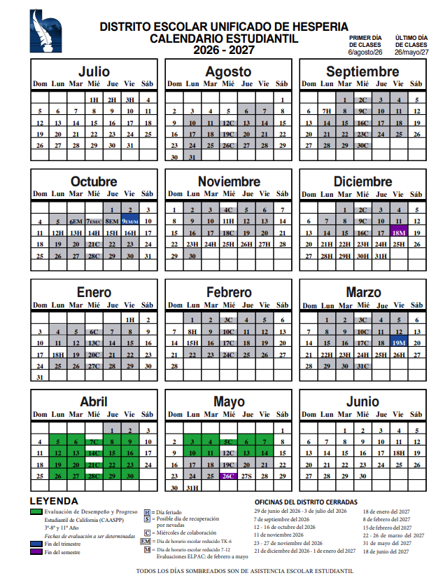 26-27 Calendar