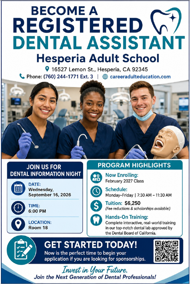 Dental Assistant flyer 2026