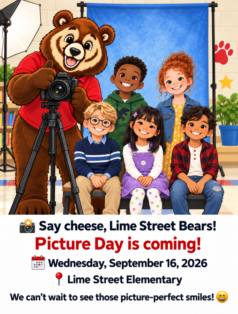 Picture Day is coming. Wednesday, September 16, 2026. Lime Elementary.