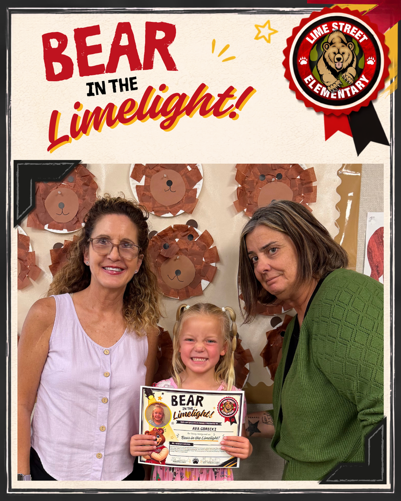 Bear in the Limelight Ava with Teachers