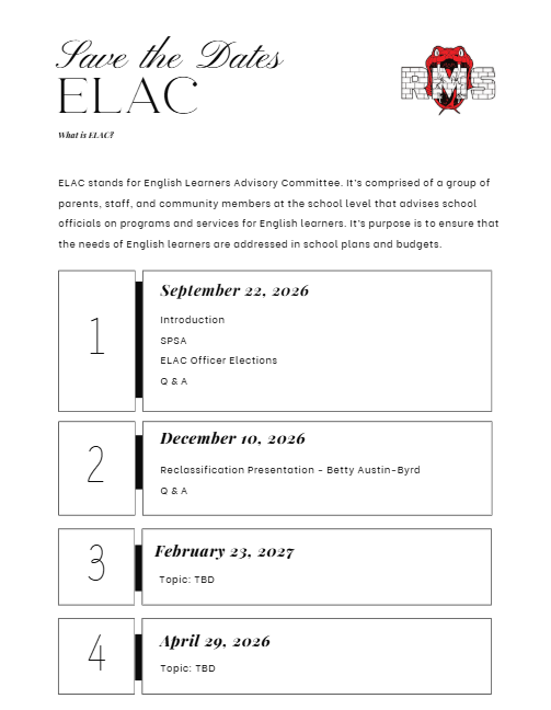 ELAC #1 Meeting