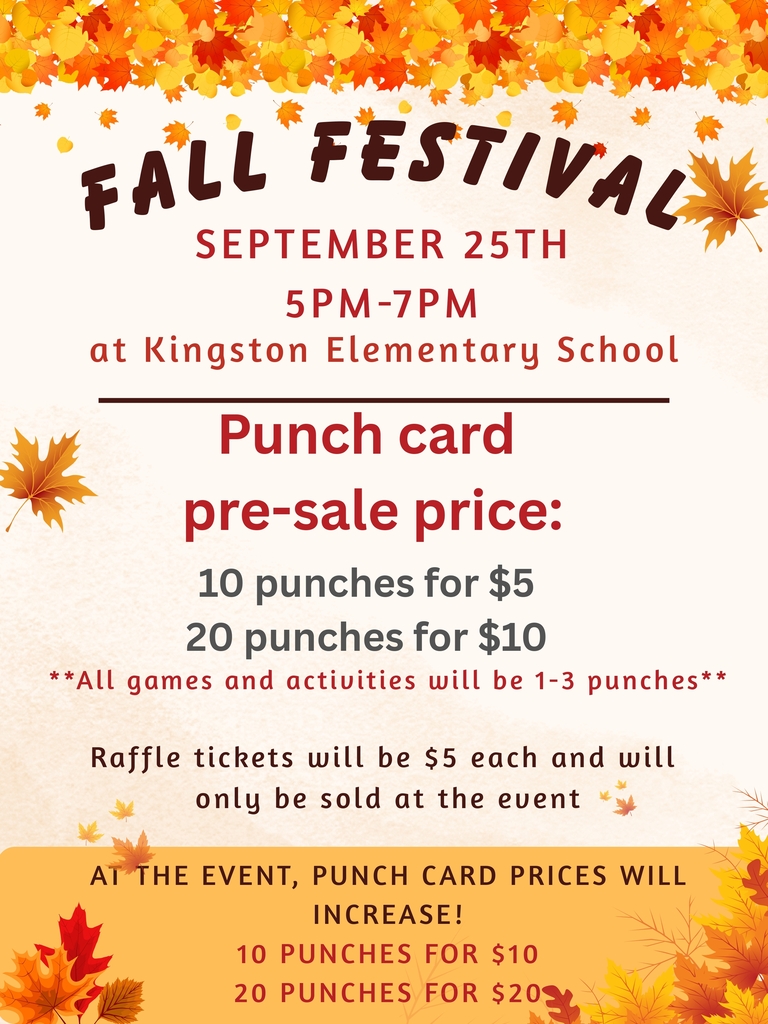 Fall Festival Punch Card Presale English