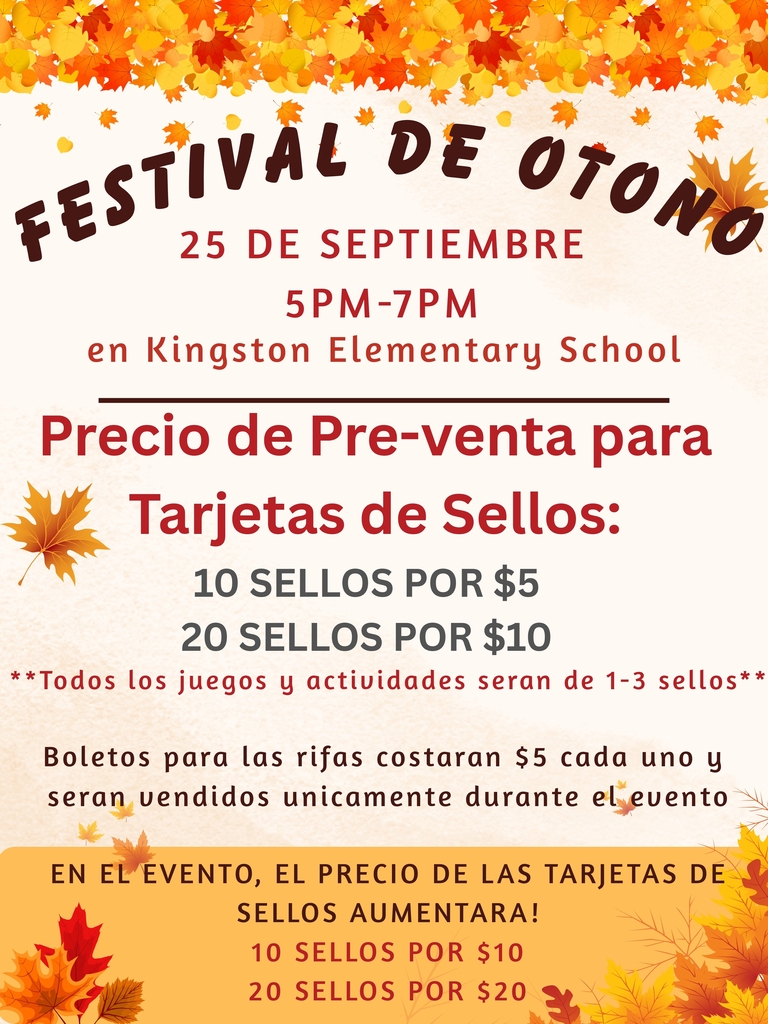 Fall Festival Punch Card Presale Spanish