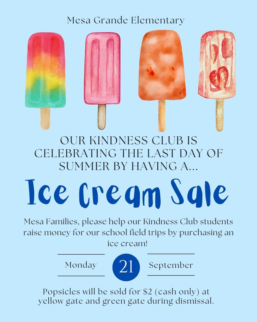 English version of the Ice Cream Sale Flyer