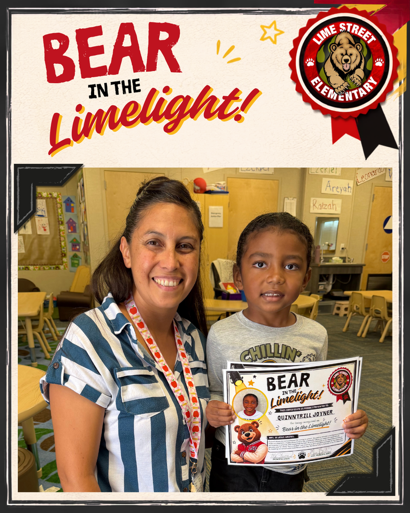 Bear in the Limelight Quintrill and Mrs. DeJesus